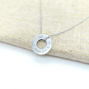 Personalized circle necklace with engraved first names, Mother's Day gift, Jewelry for Mom, Grandma necklace, Godmother, Birth gift image 3