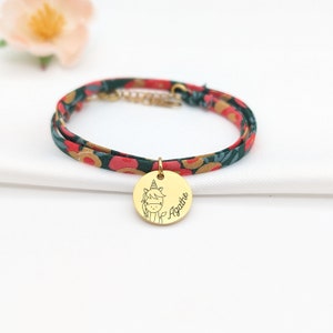 Bracelet enfant Liberty personnalisé, bracelet prénom avec médaille gravée, Cadeau baptême, Cadeau Naissance, Cadeau grande sœur, Filleule image 4