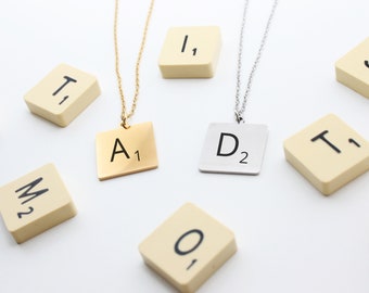 Personalized Scrabble Letter Necklace - Personalized gift idea, Mom Gift, First name necklace, Grandma Gift, Mother's Day gift