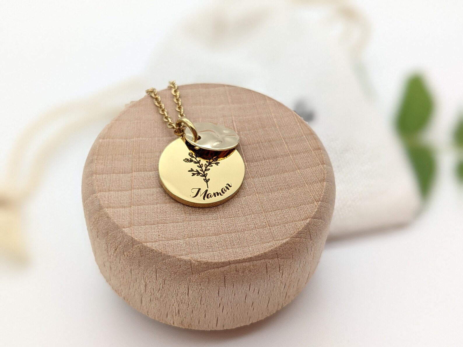 Collier personnalisé floral Collier femme Cadeau Maman - Etsy France