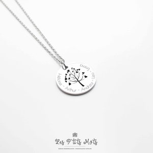 Personalized Tree of Life Necklace, First Name Engraved Necklace, Necklace for Mom, Grandma, Mom Jewelry, Birth Gift, Mother's Day Gift Silver