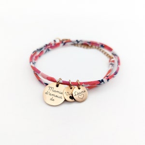 Personalized liberty cord bracelet Bracelet for Mom, Grandma, Godmother, Birth gift, Nanny gift, Baptism gift image 4