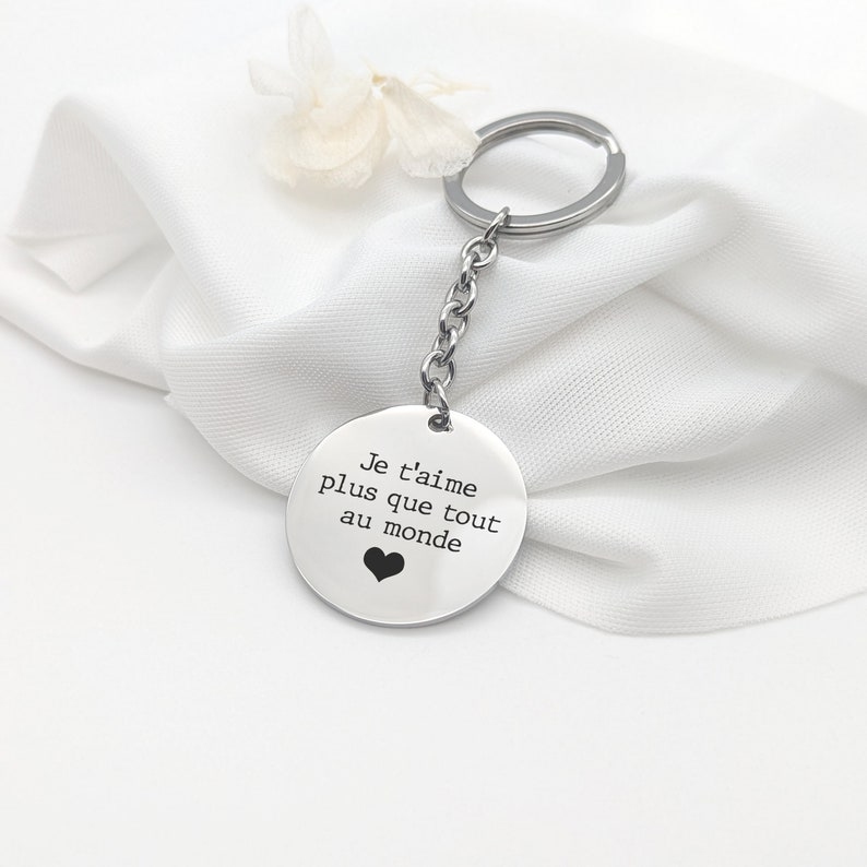 Personalized key ring Father's Day gift, Mother's Day gift, Licensed gift, Competition gift, Biker gift, Wedding witness gift Rond