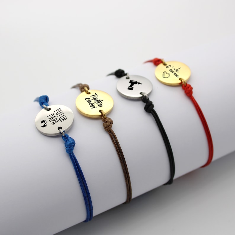 Bracelet homme personnalisable Cadeau saint valentin homme, Cadeau fête des pères, Bracelet homme, Cadeau témoin image 6