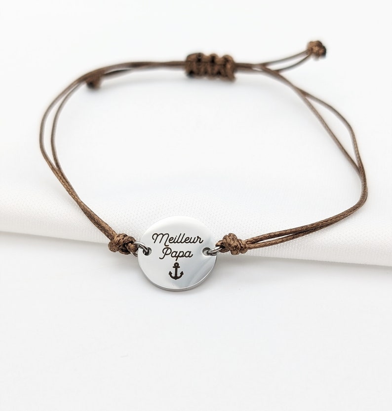 Bracelet homme personnalisable Cadeau saint valentin homme, Cadeau fête des pères, Bracelet homme, Cadeau témoin image 1