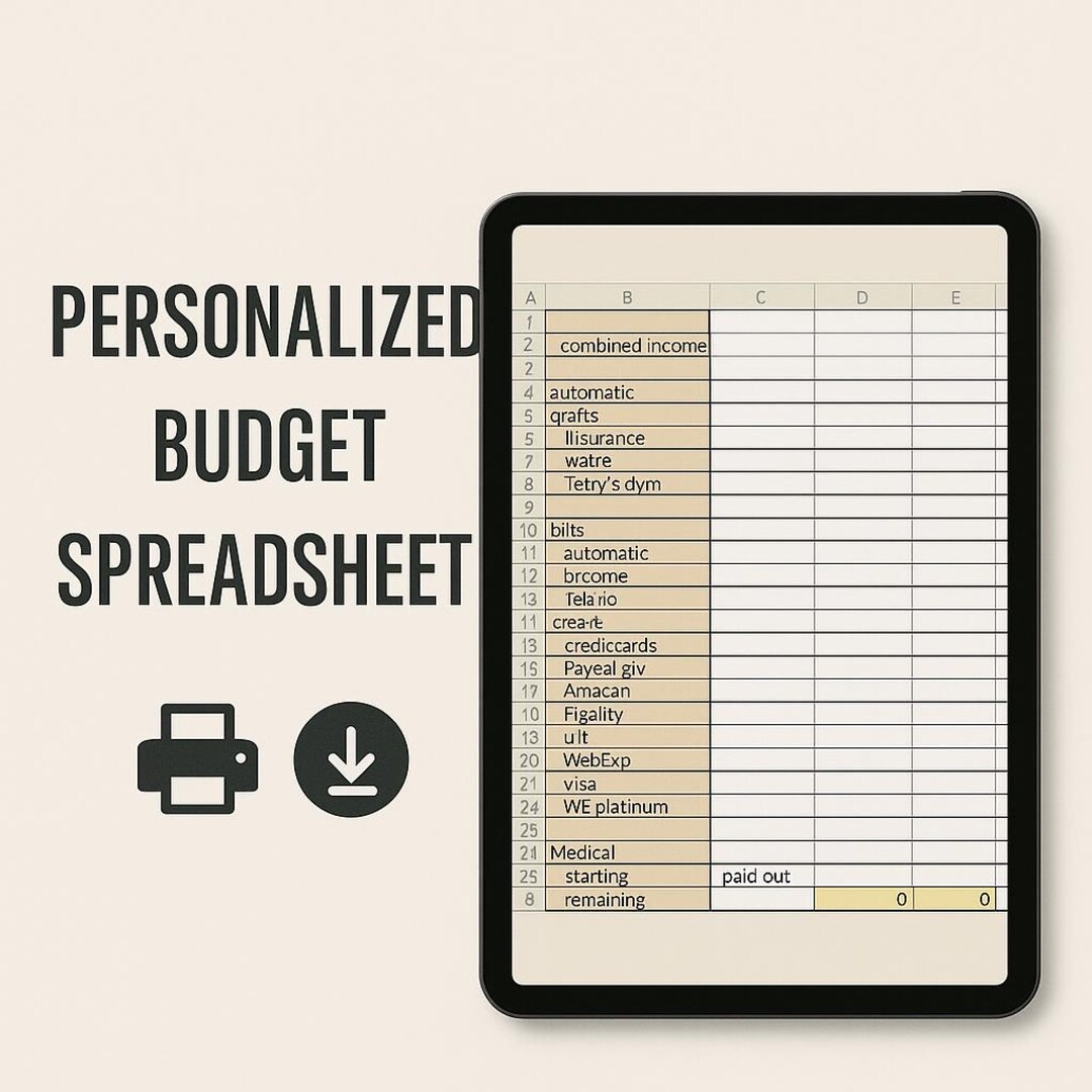 Personalized Budget Plan, Behind on Bills, Paycheck to Paycheck - Etsy