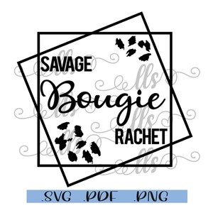 Savage, Rachet, Bougie Square with leopard - Megan Thee Stallion SVG png, Cut File, Digital Download
