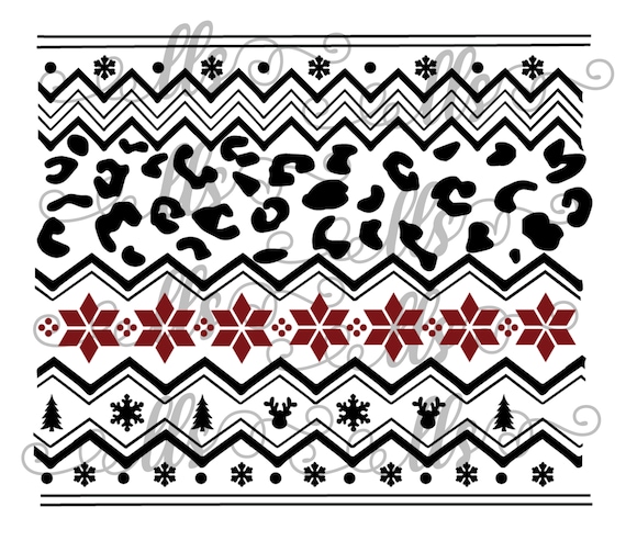 Download Nordic Sweater Winter Christmas Design With Fair Isle Leopard Etsy