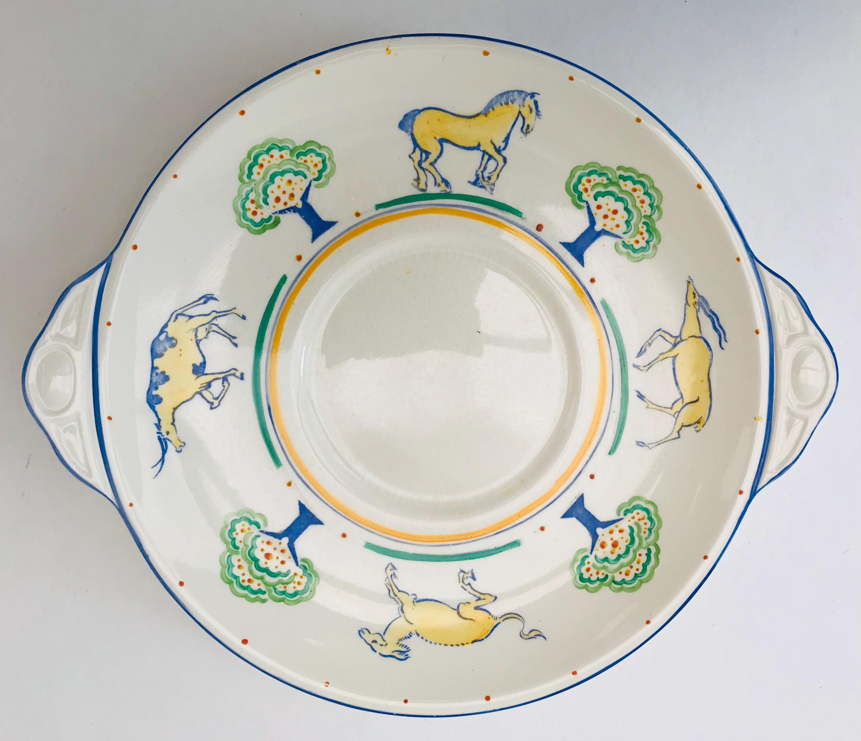 Susie Cooper QUADRUPEDS Nursery Ware Plate C.1929 Gray's Pottery