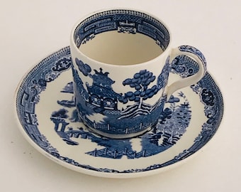 Pair of Wedgwood Willow Pattern | Coffee Cans and Saucers 1932