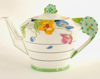 Royal Paragon 'Icelandic Poppies' 1930s Art Deco Hand Painted Bone China Tea Pot