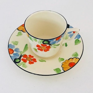 Crown Ducal Hand painted floral small coffee cups set of four  Shape No. 780960