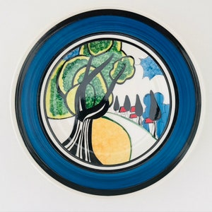 Clarice Cliff Bizarre ‘May Avenue’ Hand-painted Tea Plate - Wedgwood 1998