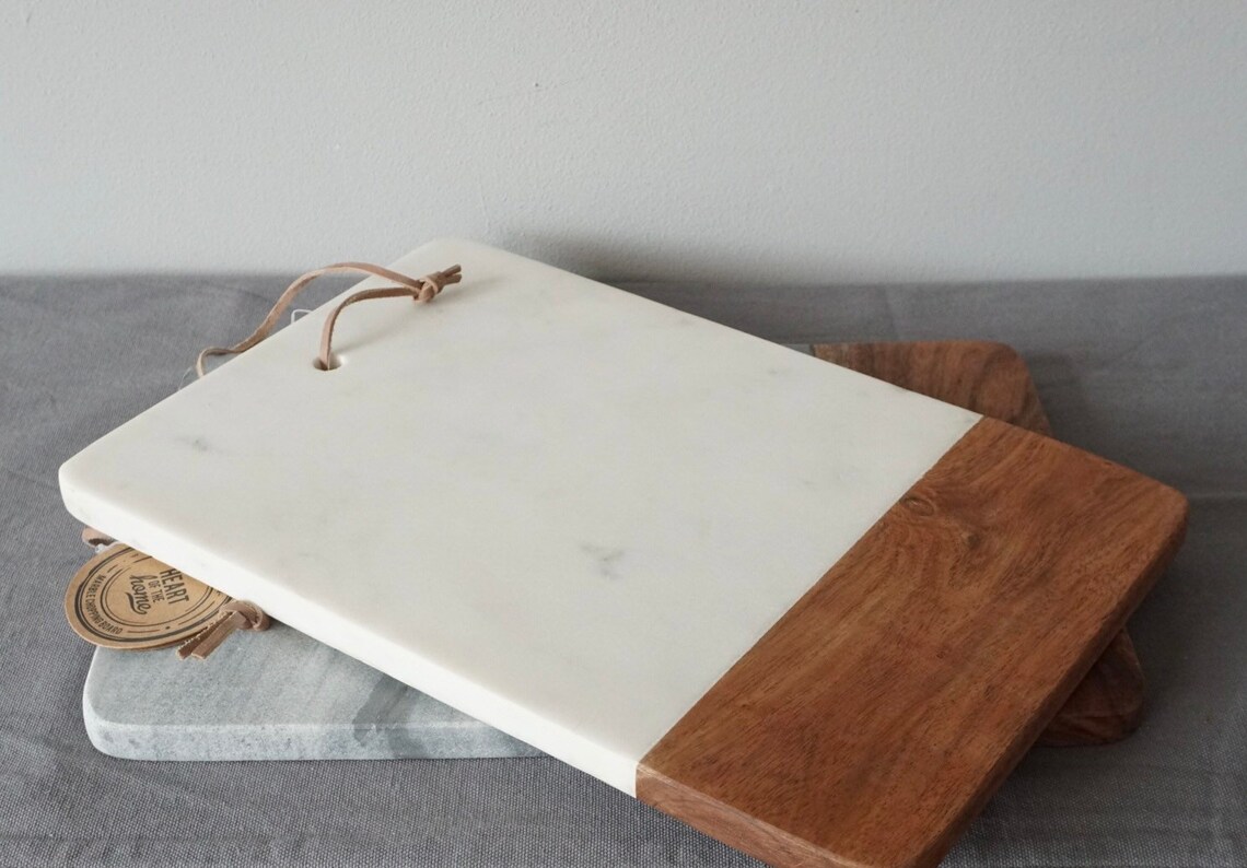 Marble and Wood Chopping Board Kitchenware Marble cutting Etsy