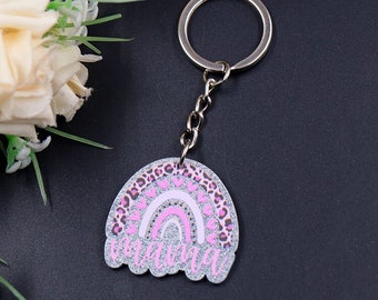 Rainbow Mama Keychain, Mama Keychain, Rainbow, Mama, Mom, Mommy, Mothers Day Gift, Mom Gift, New Mom Gift, Rainbow Baby Gift