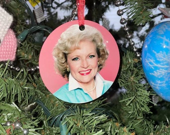 Betty White Metal Christmas Ornaments