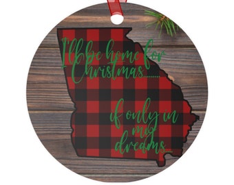 I'll Be Home, For Christmas Ornament, Ornament Gift, Christmas Ornament, Family Ornament, State Ornament, Tree Ornament
