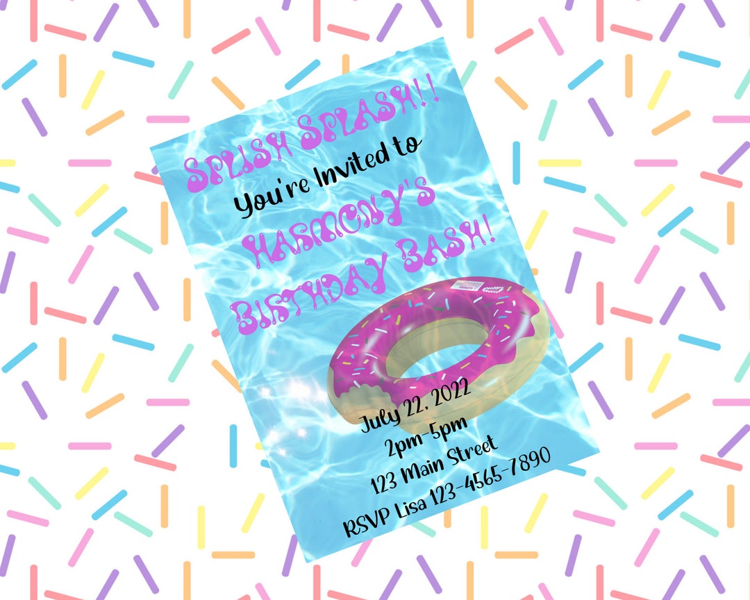 EDITABLE Splish Splash Birthday Bash Birthday Invitation - Etsy