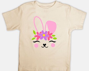 Bunny Face Pasen Bella Canvas Peuter T-shirt 3001T