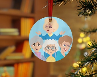 Golden Girls Cartoon Metal Christmas Ornaments