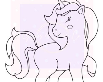 Unicorn Coloring Sheet Digitale Download