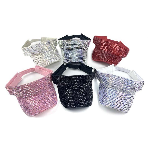 Natalie Mills Crystal Rhinestone Visor. Crystal Visor. Ladies Visor. Sun Visor.