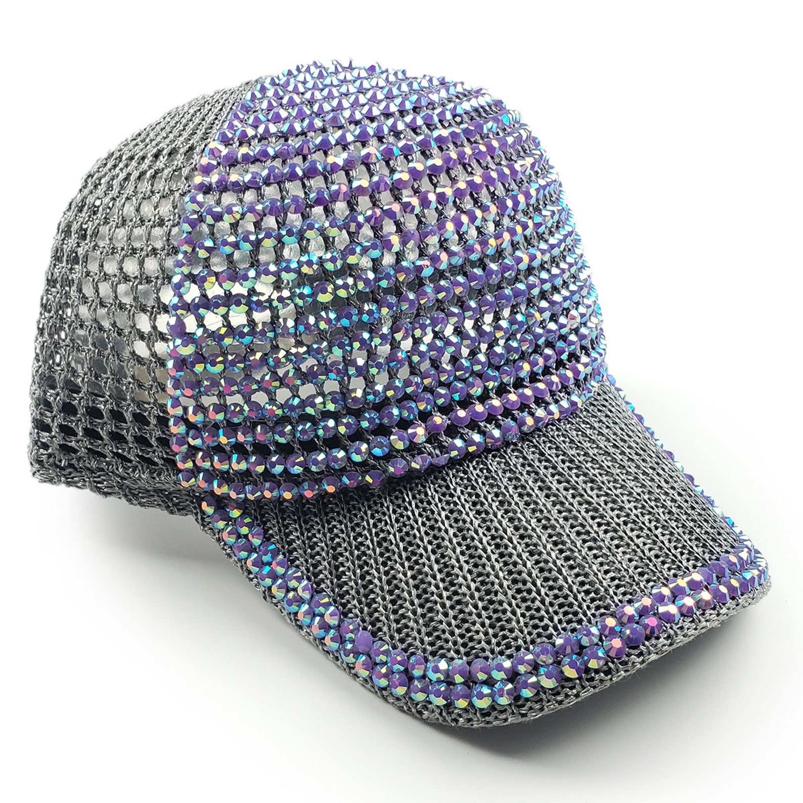 Natalie Mills Crystal Rhinestone Hat. Baseball Hat Style. - Etsy