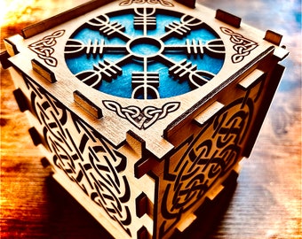 Nordic light box, Viking lamp, Celtic lamp, Viking decor, Celtic knots, Irish house decor, Comfy house decor, hygge, personalized gifts