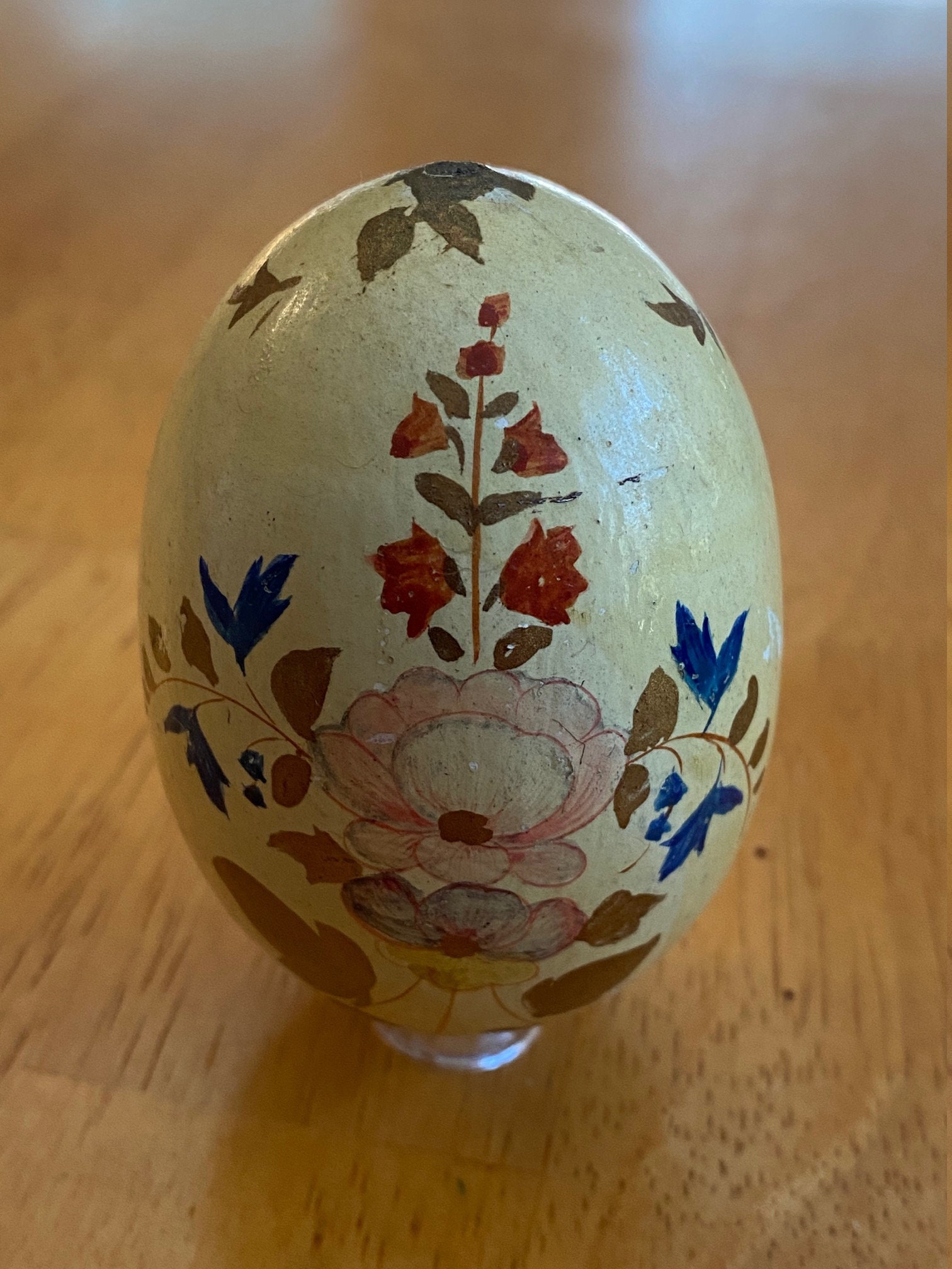 Hand Painted Wooden Egg - beige