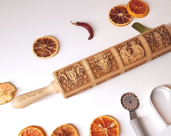 FOREST Christmas Wild Ornament Sweet Natural Nice Cookies Santa Gift Birthday Present Laser Engraved Rolling Pin Large Holiday Embossing