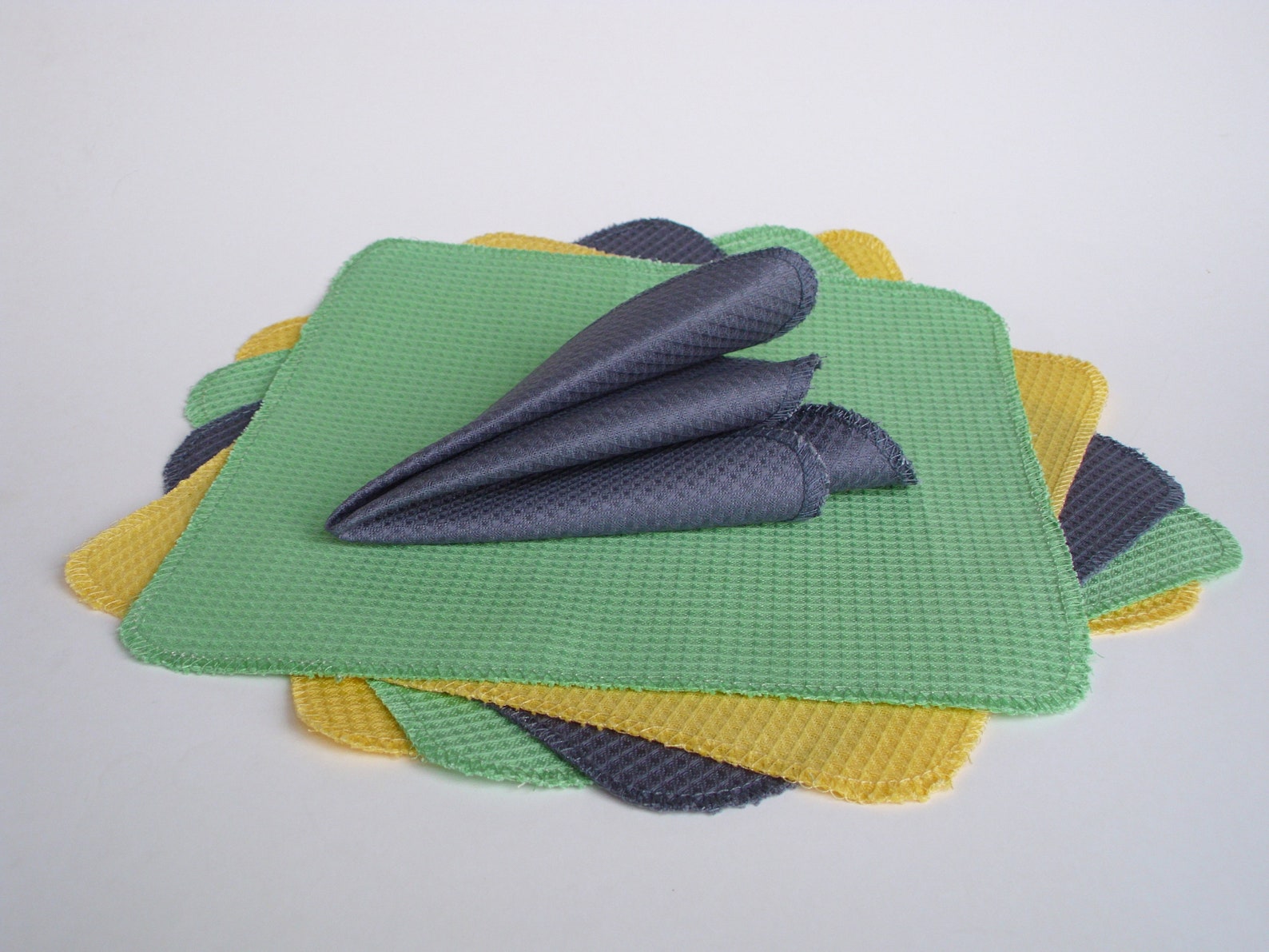 Reusable DISH CLOTHS Zero Waste Cotton Washcloth Organic Natural Waffle