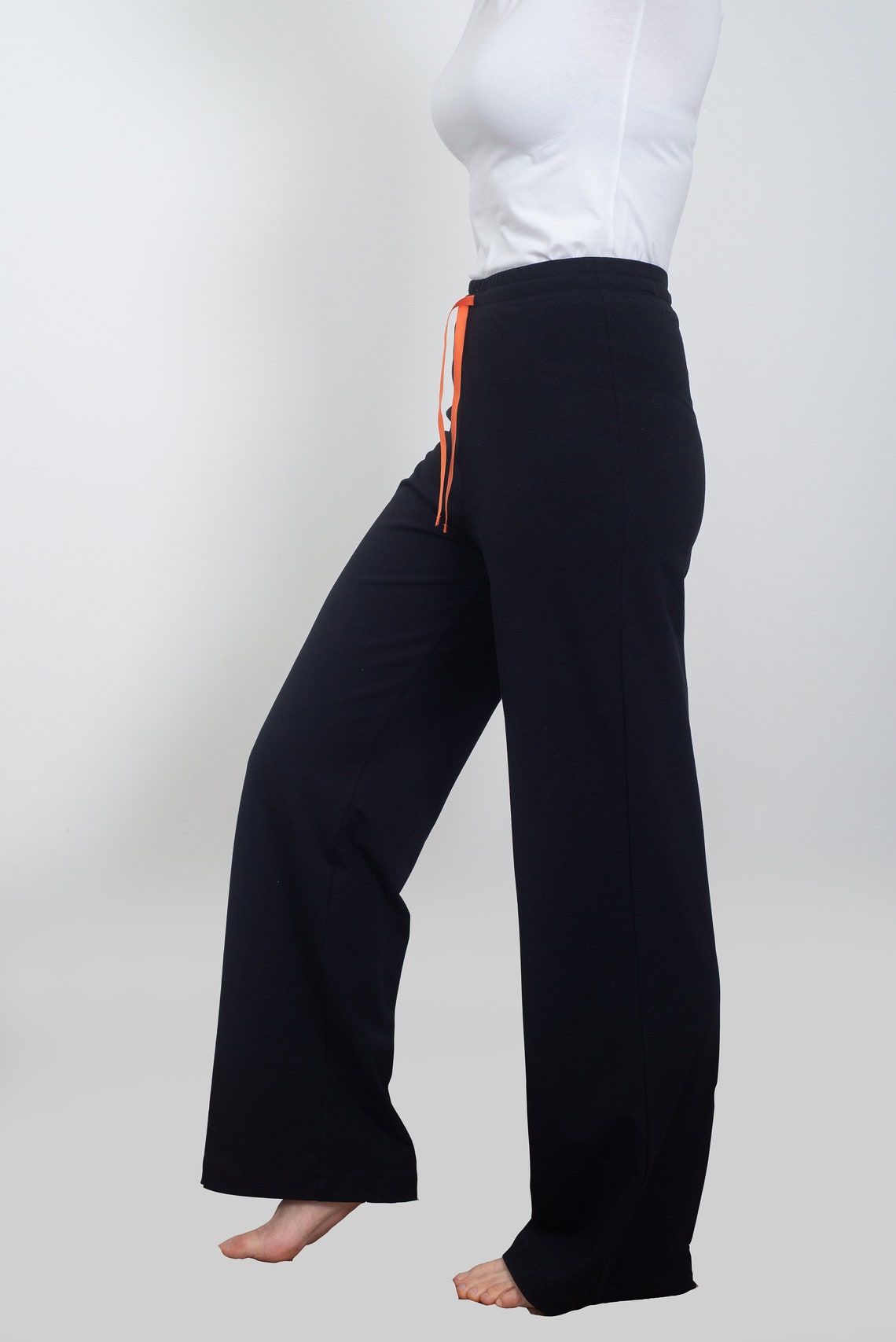 Casual pants for women Black cotton trousers Loose Fitting Etsy