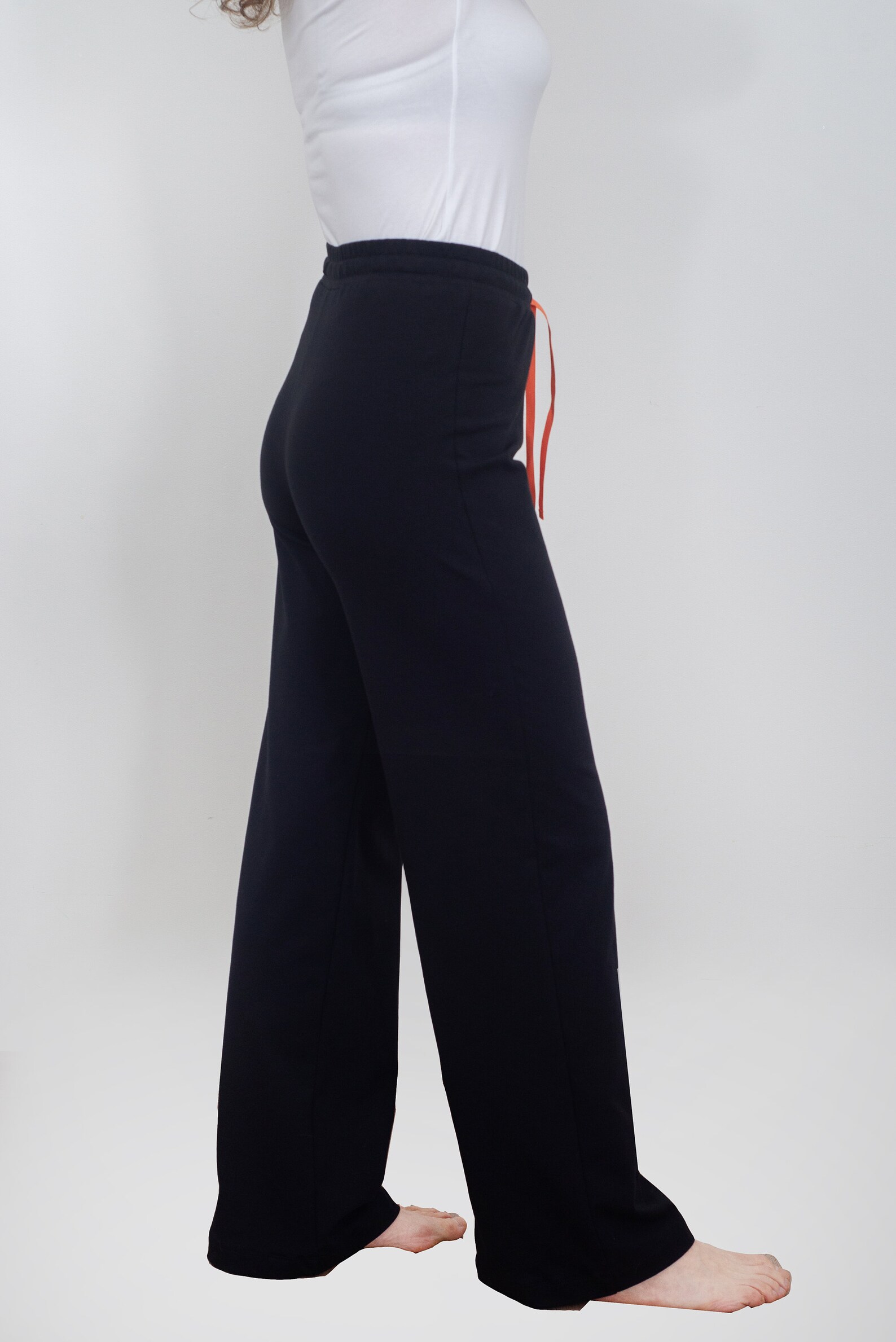 Casual pants for women Black cotton trousers Loose Fitting Etsy