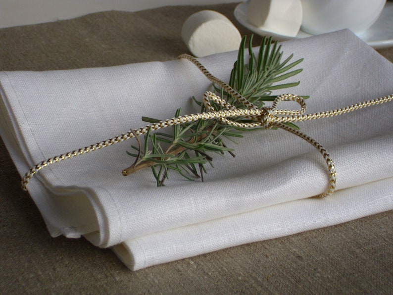 White Linen Napkins in Bulk Dinning Reusable Napkins Wedding Etsy