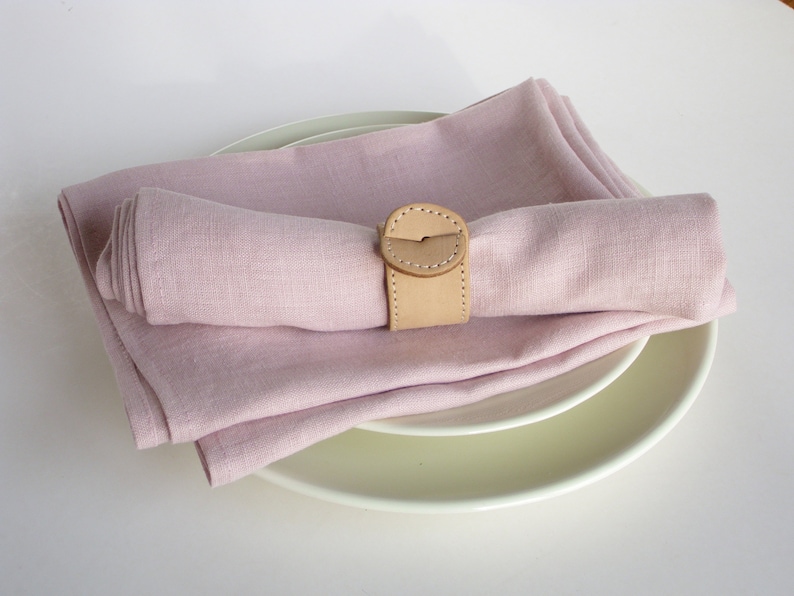 Linen Napkins in Bulk, Dinning Reusable Napkins, Individual Napkins, Softened Blush Pink Napkins