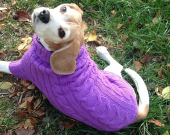 Knitted Dog Sweater, Woolen Dog Jumper With Pattern, Warm Sweater for Dogs, Bulldog Sweater, Large Dog Sweater, Small Dog Sweater