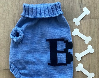 Personalisierung Hundepullover mit Buchstabe, Gestrickter Hundepullover, Weasley inspirierter Pullover für Hund, Individueller Hundepullover, Bulldogge Pullover