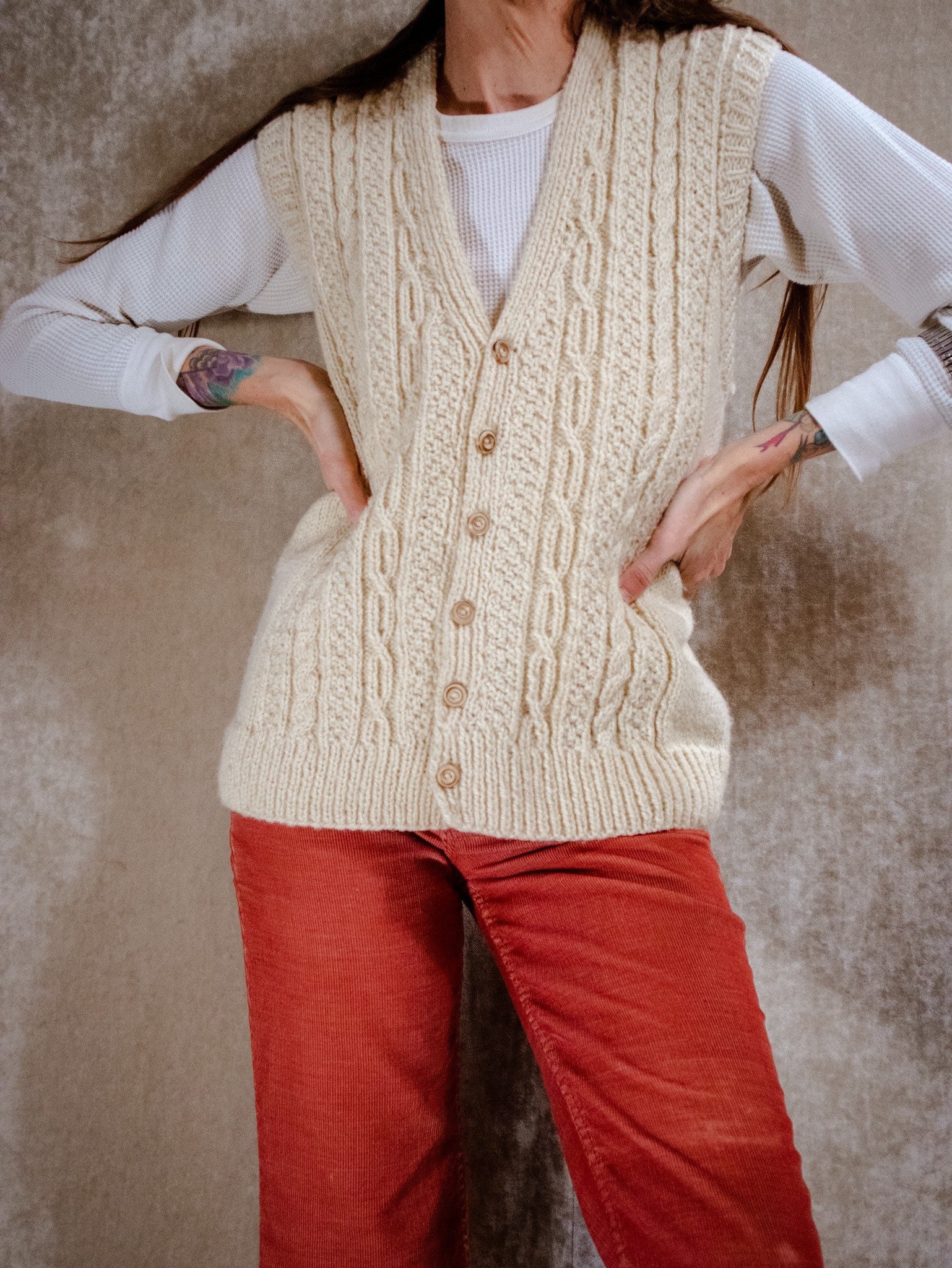 Fisherman Knit Vest - Etsy