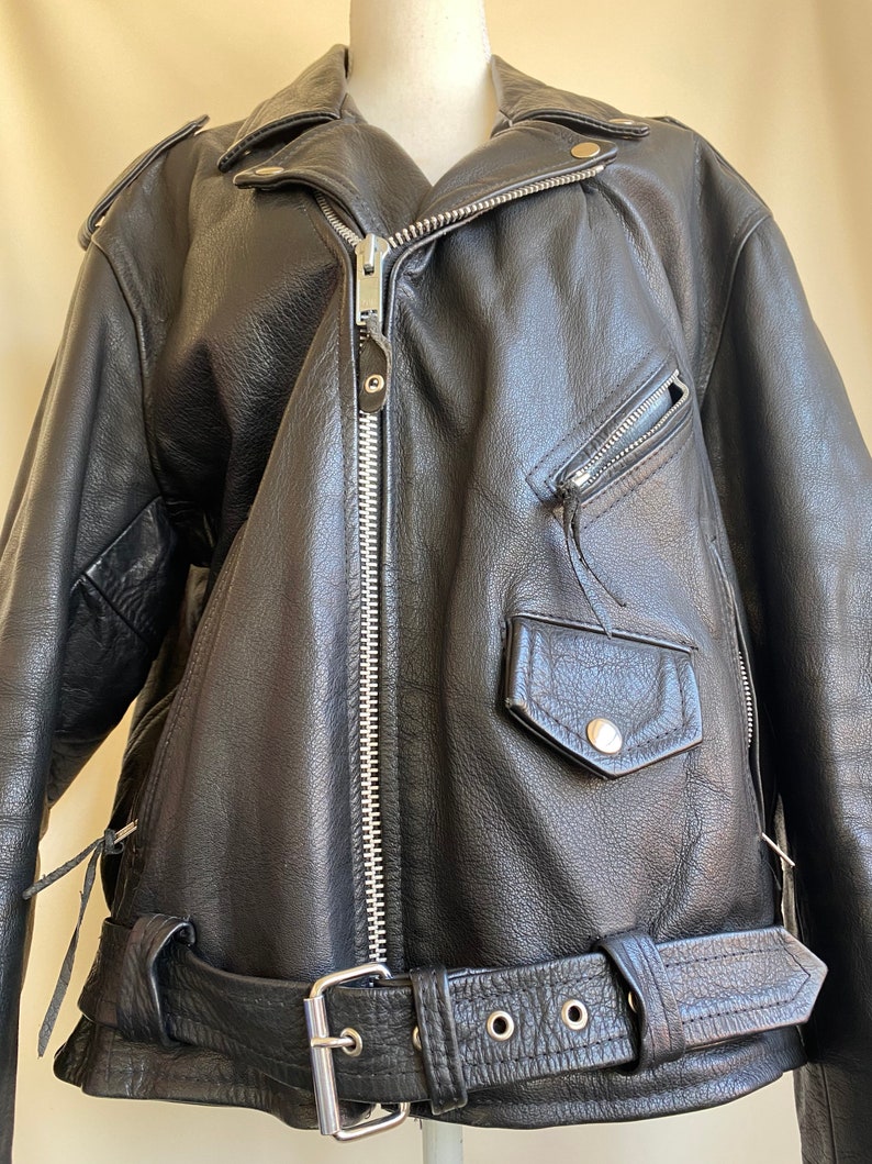 Vtg Protech Leather Apparel Motorcycle Jacket with Hardware. Etsy