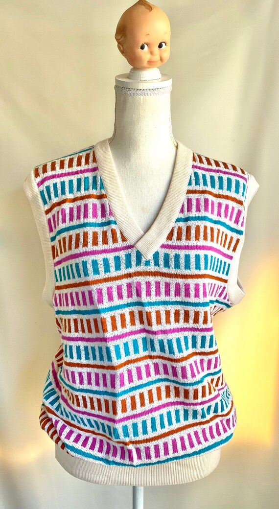 Vtg 70s Missoni Sport Sweater Vest. Sz Medium-Larg