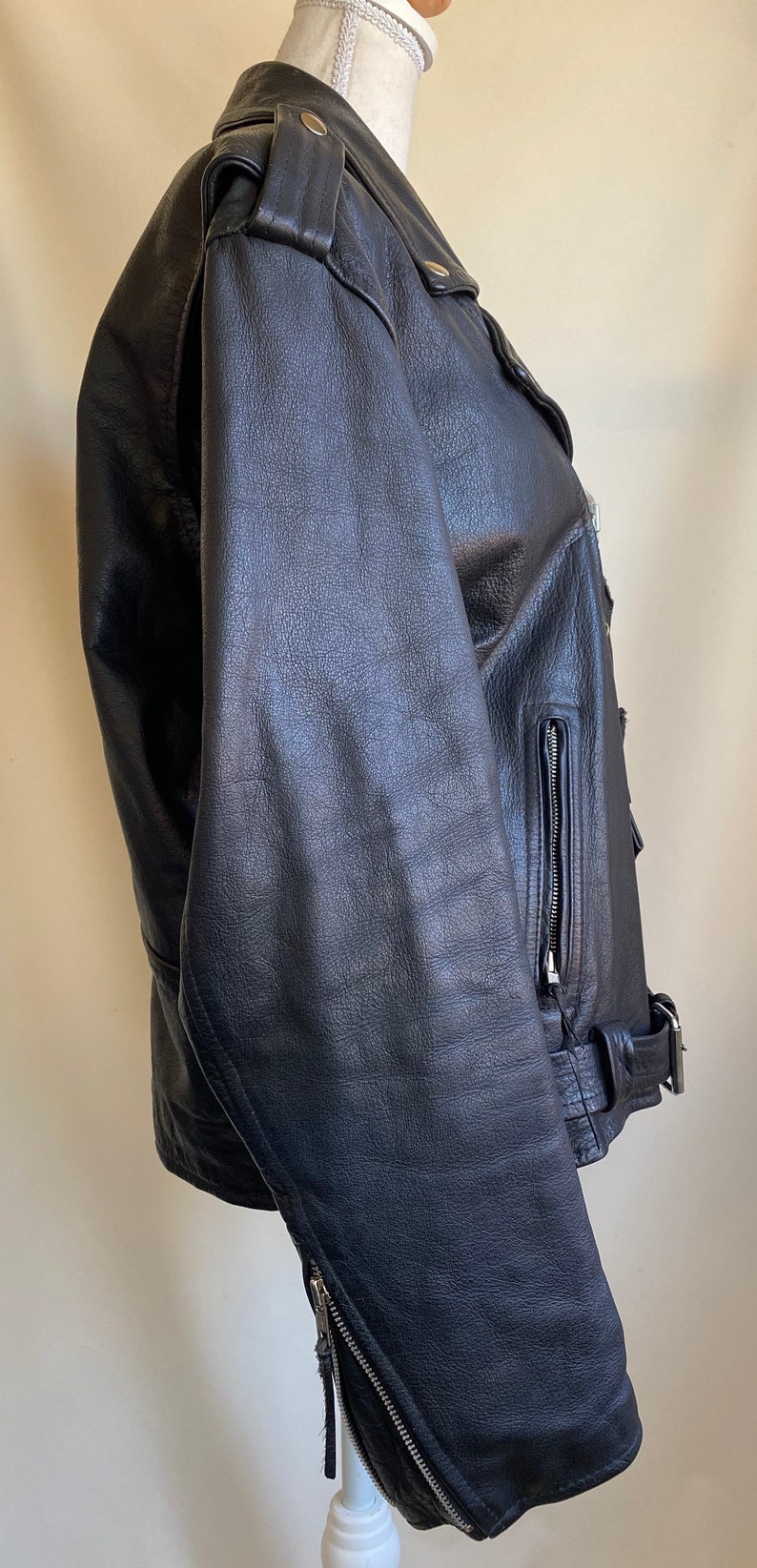Vtg Protech Leather Apparel Motorcycle Jacket with Hardware. Etsy