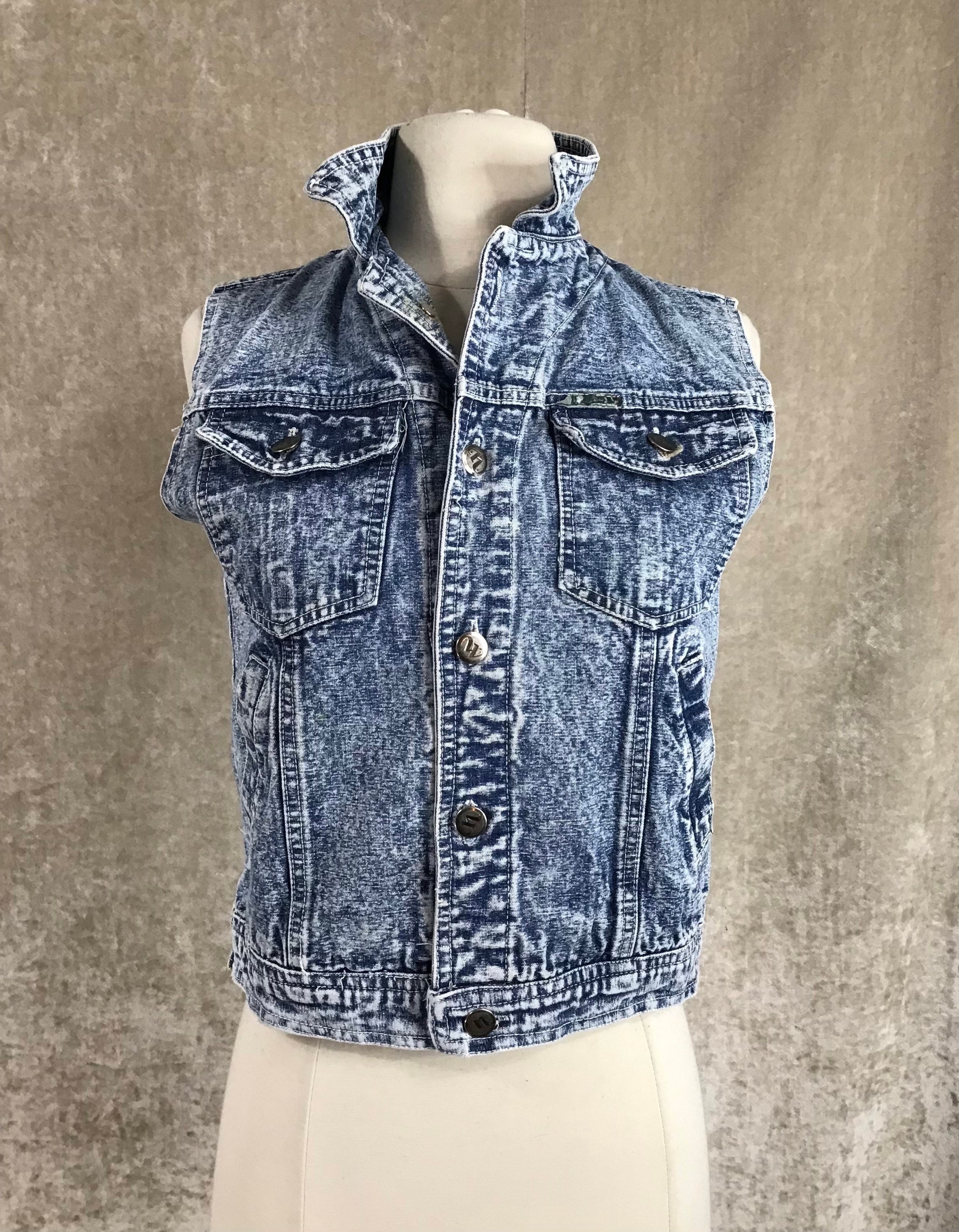 6 roku crushed denim vest-