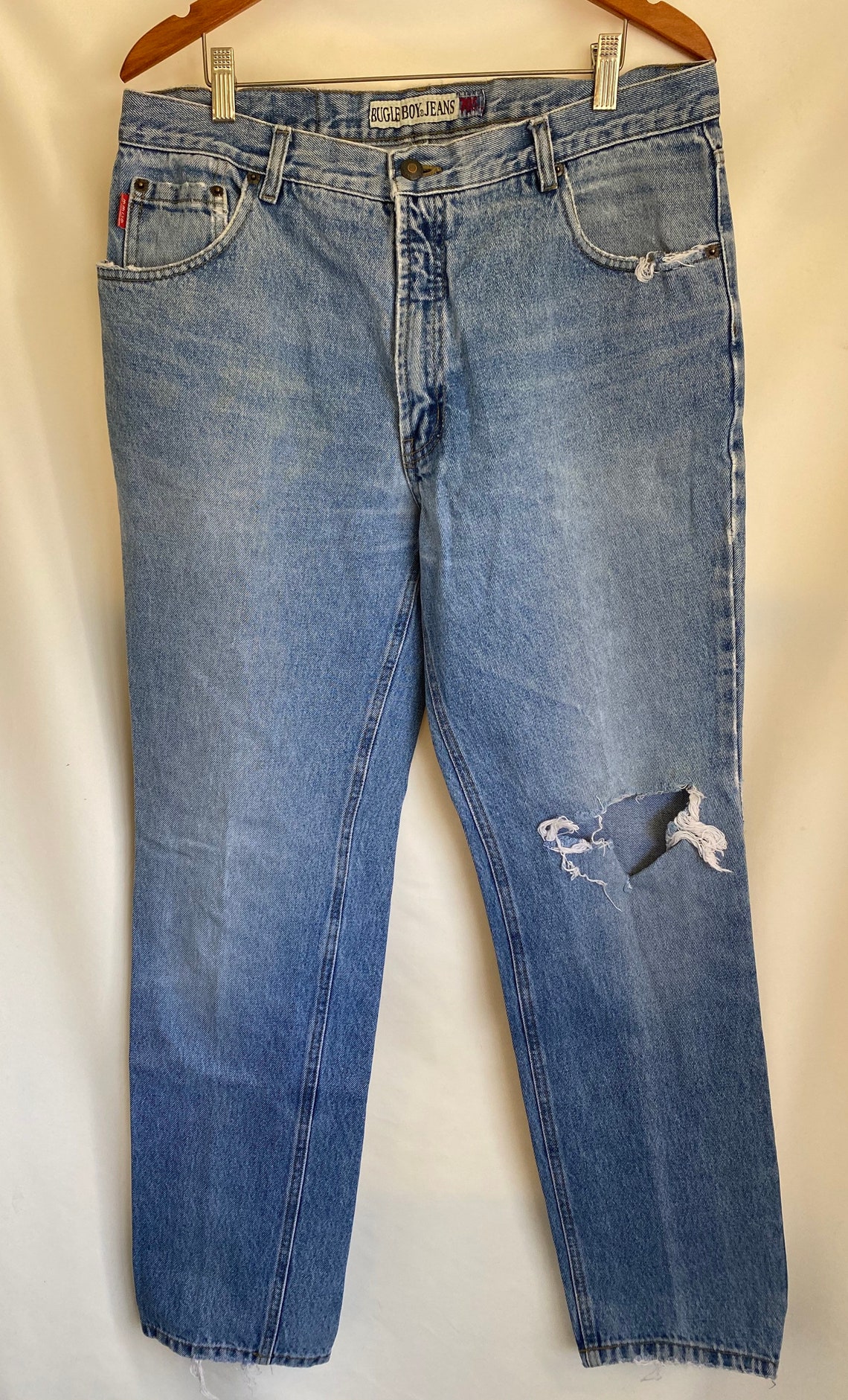 Vtg 80s Distressed Bugle Boy Jeans 705s in Light Wash Denim. | Etsy