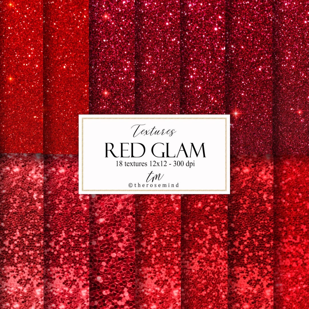 Red Glitter Digital Paper - Etsy