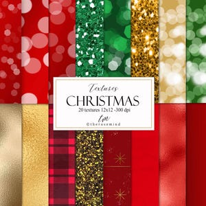 Christmas digital paper, red textured foil,  fast download, commercial use