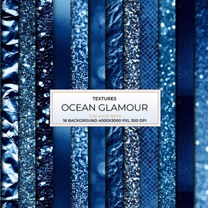 Ocean digital paper,  glamour digital paper, blue digital paper, blue textures