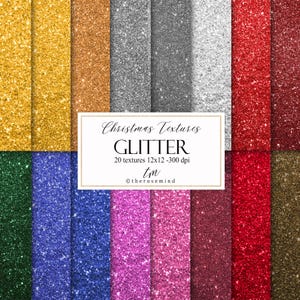 Christmas digital paper, glitter textures, scrapbook paper glitter, fast download