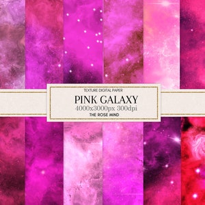 Pink galaxy Digital Paper, Pink Galaxy background, Pink wallpaper, printables, fast download, Pink texture, pink, commercial use