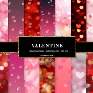 Lovely Valentine Digital Paper Pack - Heart