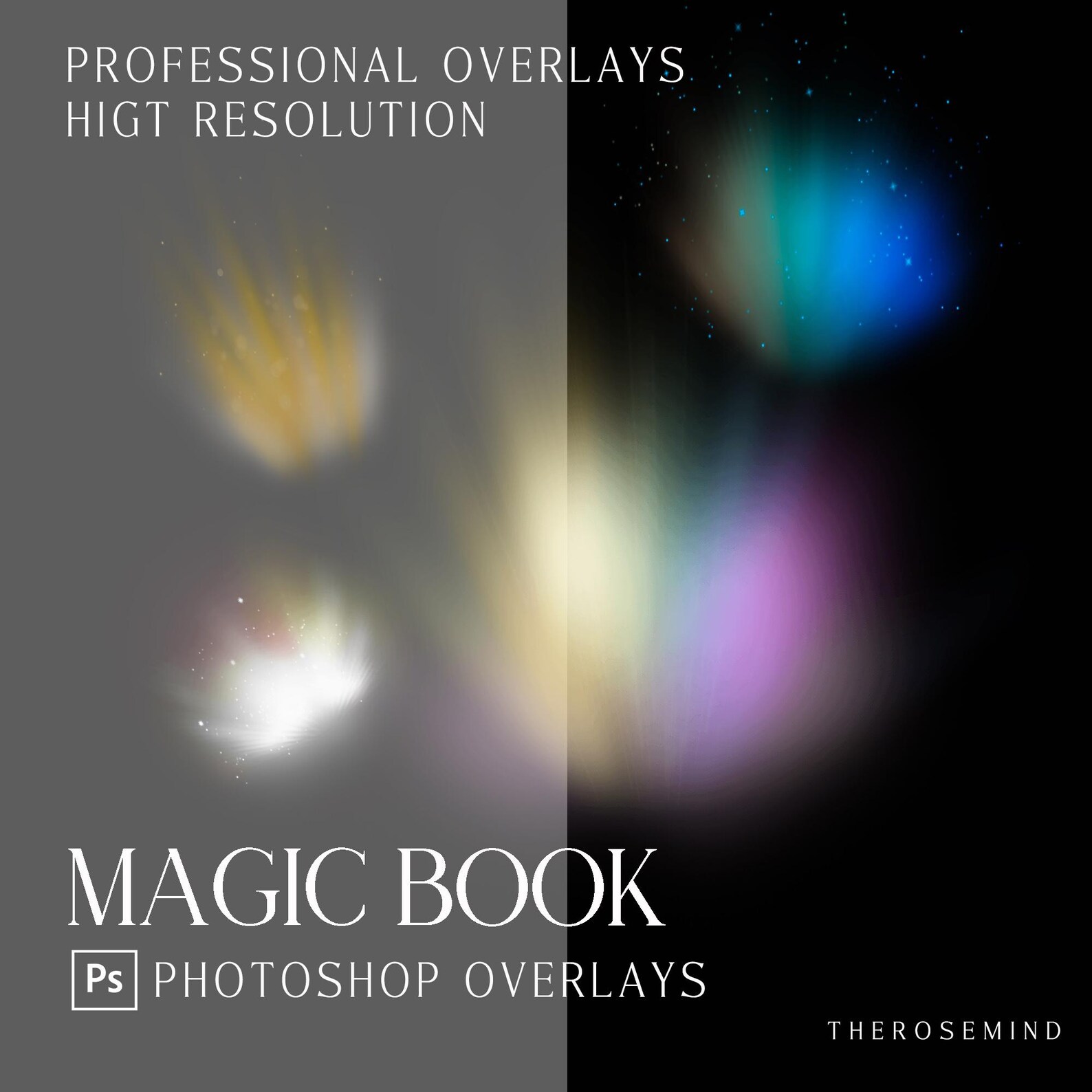 Magic Book Light, Magic Light Overlays for Photoshop, Christmas ...